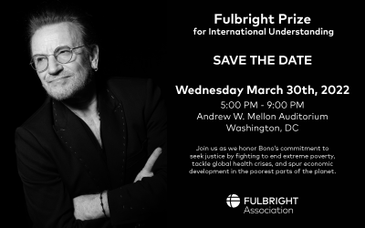 Bono to be Awarded the J. William Fulbright Prize for International Understanding